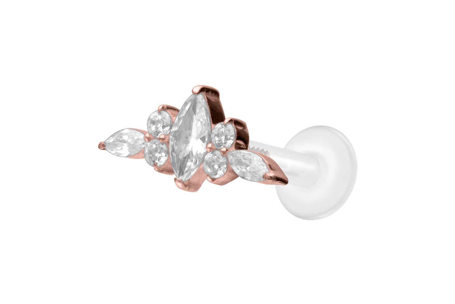 PTFE Labret mit Innengewinde + Titan-Aufsatz DESIGN